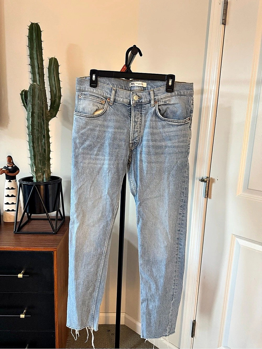 Zara Blue Straight Leg Jeans 36